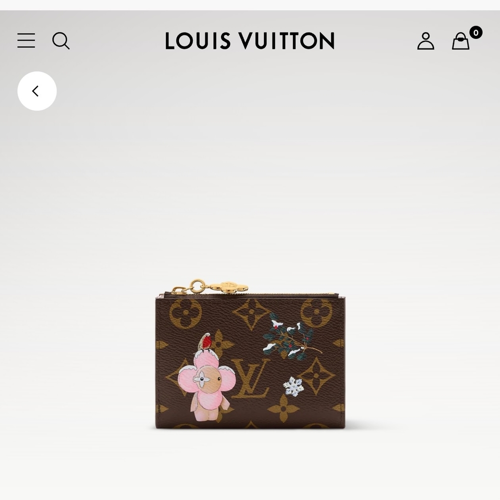 Louis Vuitton Brown Monogram Wallet with Pink and Gold Accents